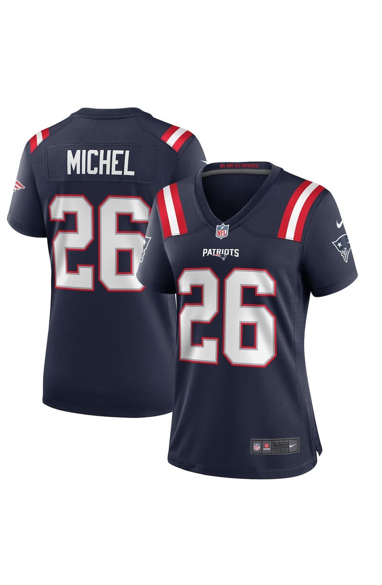 Nike Women's Nike Sony Michel Navy New England Patriots Game Jersey, Alternate, color,