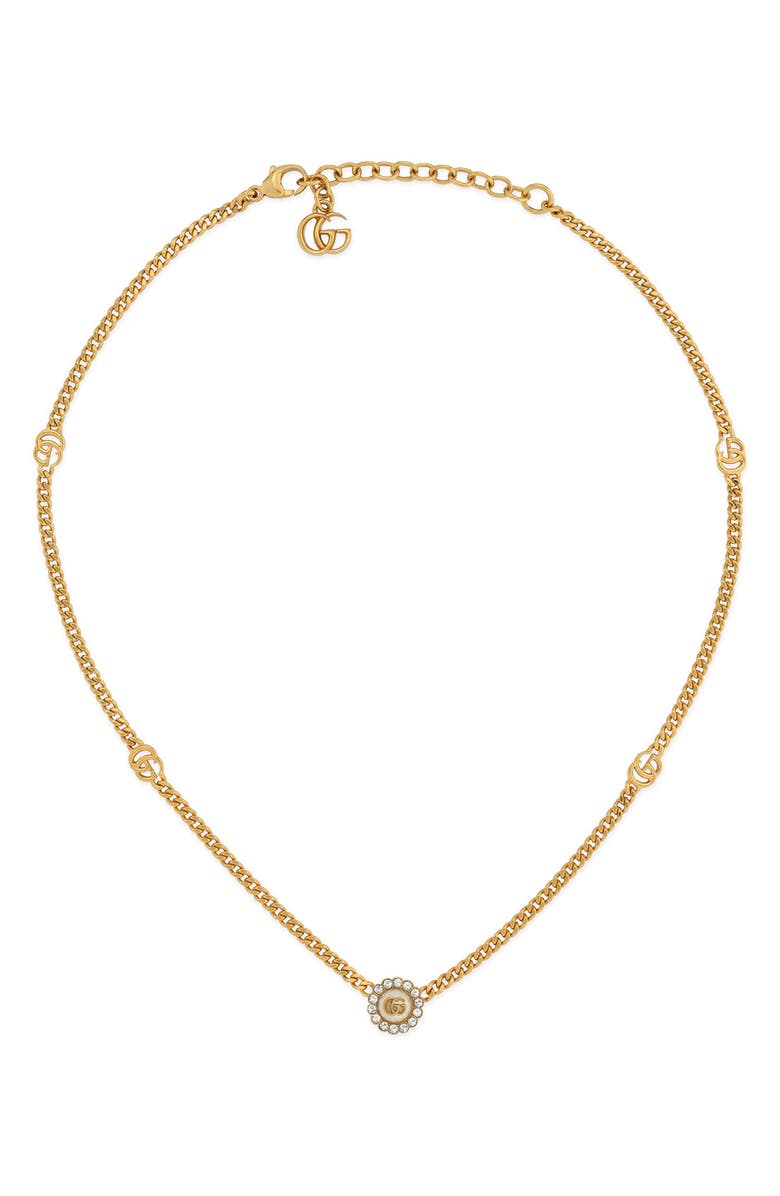 Gucci Interlocking-G Floral Pendant Necklace, Main, color, 