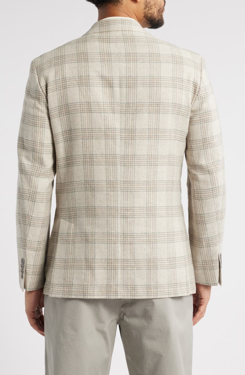 Nordstrom Henrik Trim Fit Italian Cotton & Linen Blend Jacket, Alternate, color, Beige Marco Grid