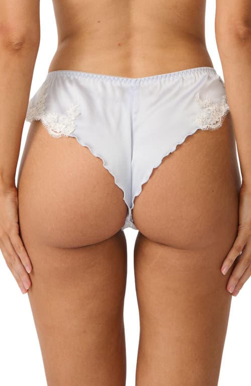 Kat The Label Cinderella Lace Trim Stretch Satin Briefs In Blue