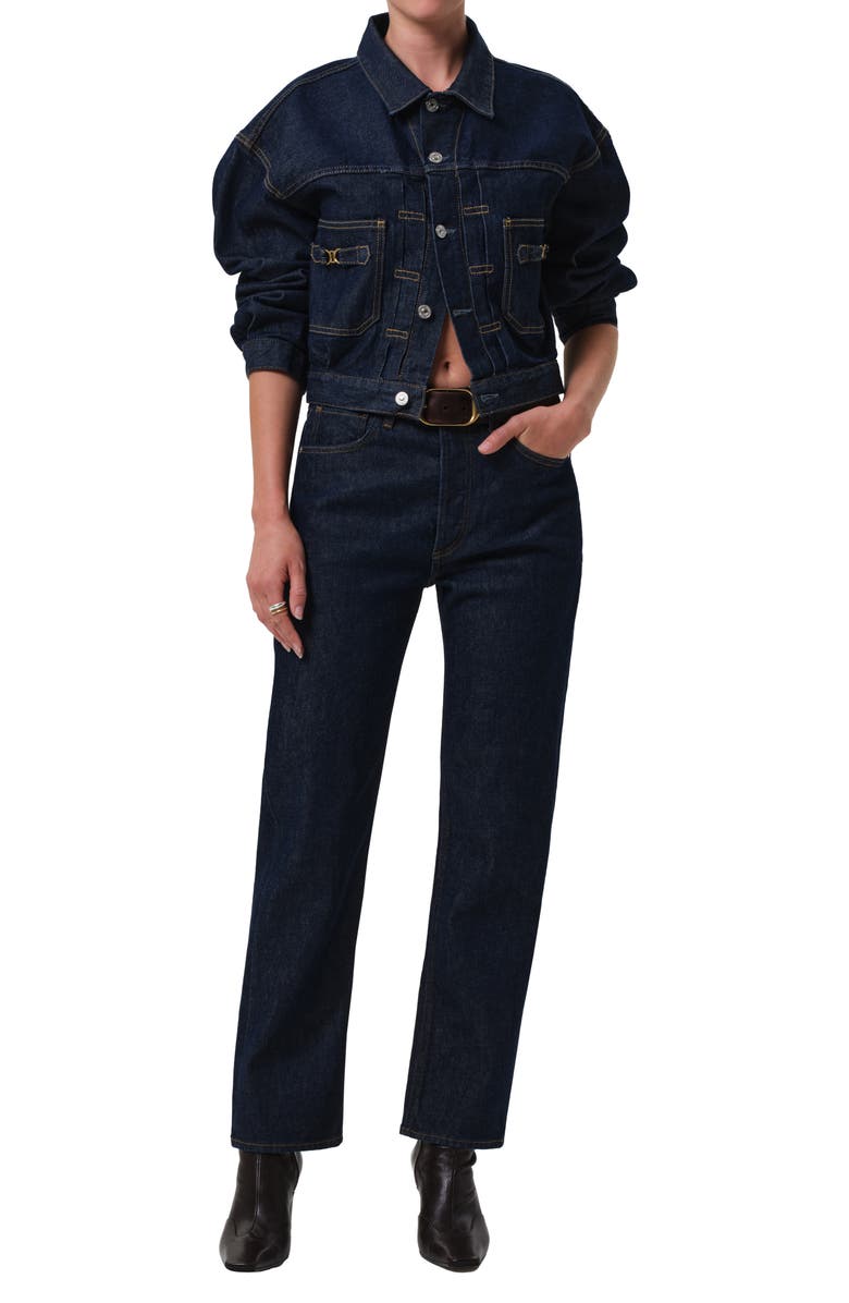 Citizens of Humanity Alma Denim Trucker Jacket, Alternate, color, Helia Dark Indigo