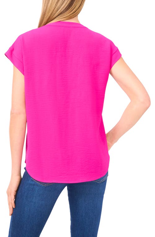 Vince Camuto Crinkle Lace-up Top In Pink