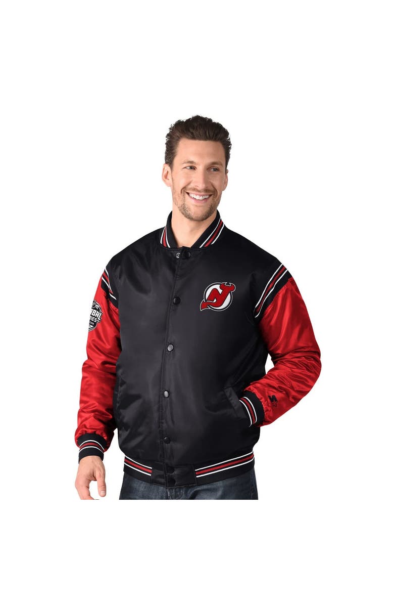 STARTER Men's Starter Black New Jersey Devils 2024 NHL Global Series Full-Snap Varsity Jacket, Main, color, Black
