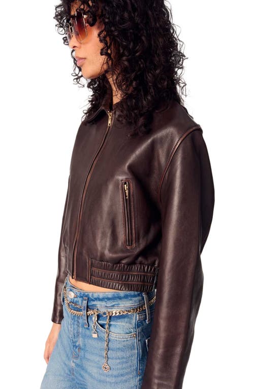 MAJE MAJE VINTAGE LEATHER CROPPED JACKET