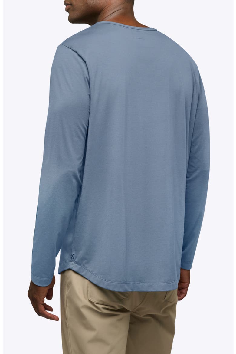 AO Curved Hem Long Sleeve T-Shirt, Alternate, color, CADET BLUE