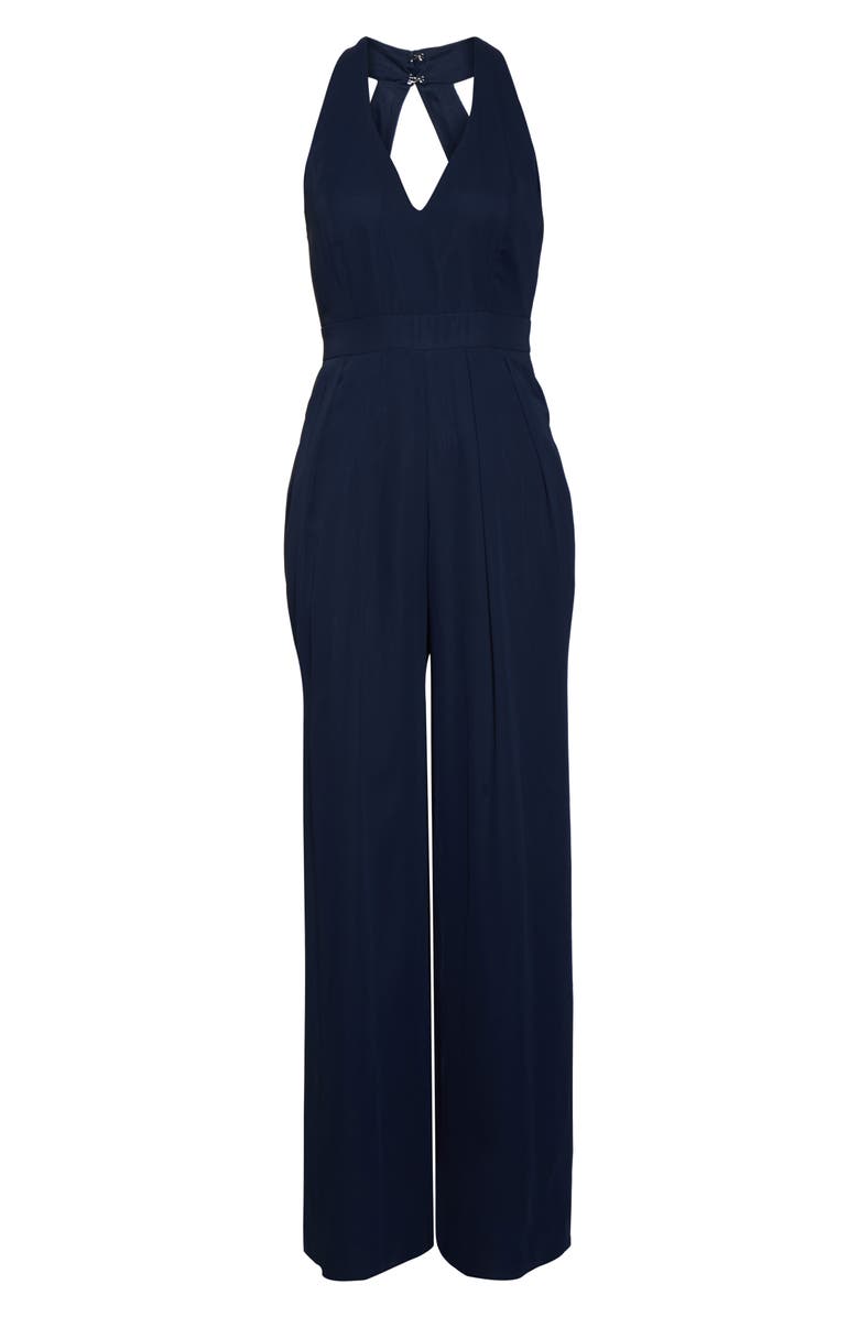 Dessy Collection Arielle V-Neck Lux Chiffon Jumpsuit, Alternate, color, 