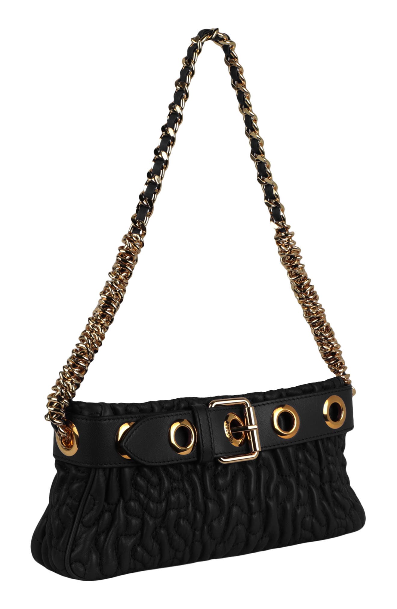 Moschino Quilted Shoulder Bag, Alternate, color, 