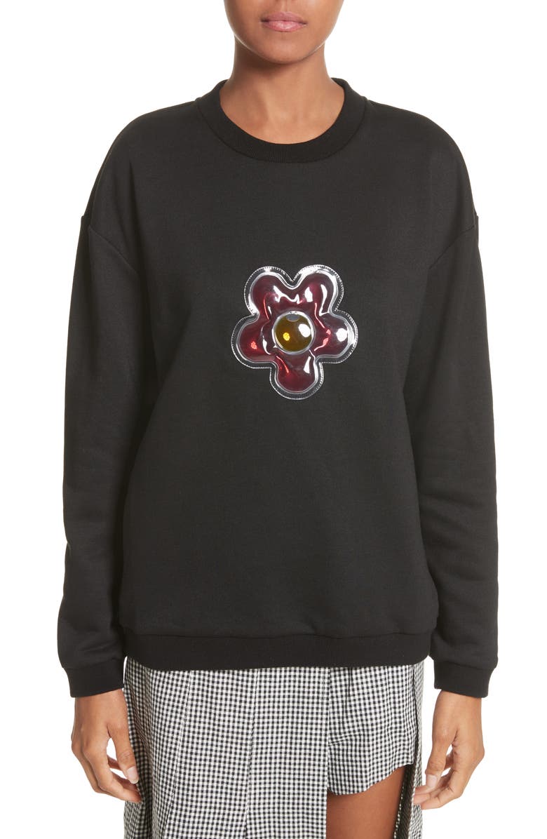 Sandy Liang Barnacles Flower Sweatshirt, Main, color, 