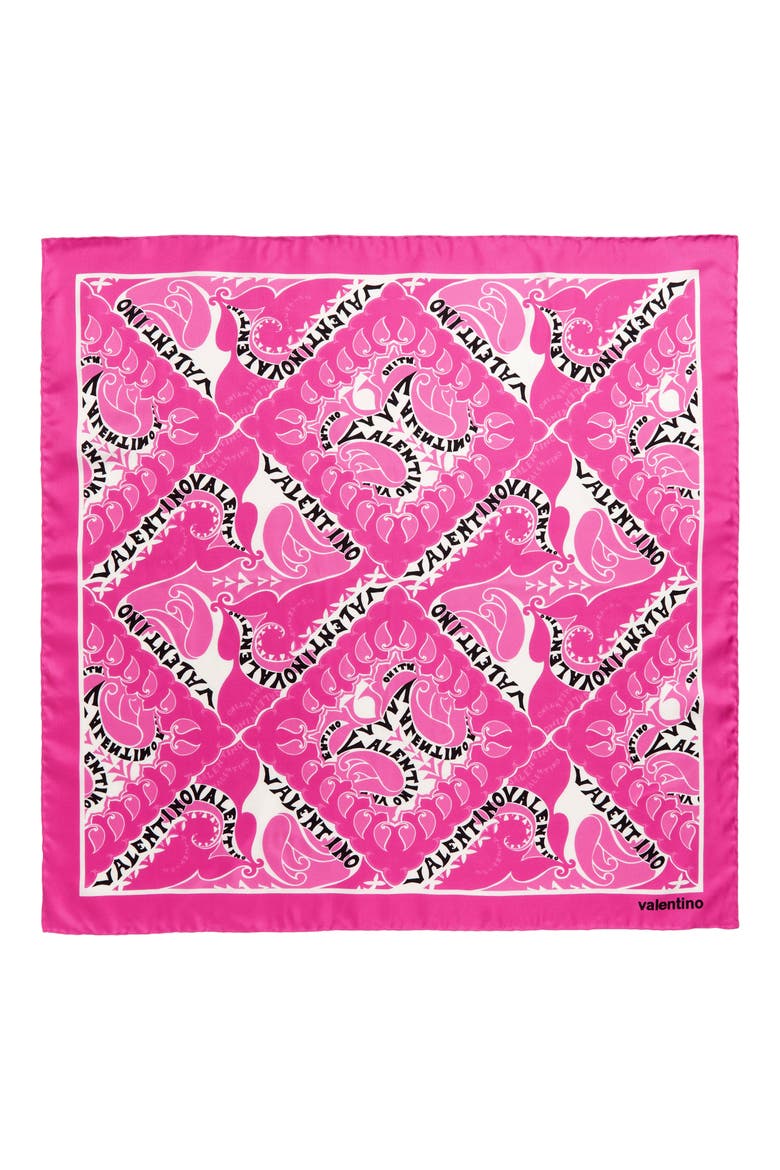Manifesto Bandana Square Silk Scarf, Main, color, V5P PINK/ PINK PP/ AVORIO