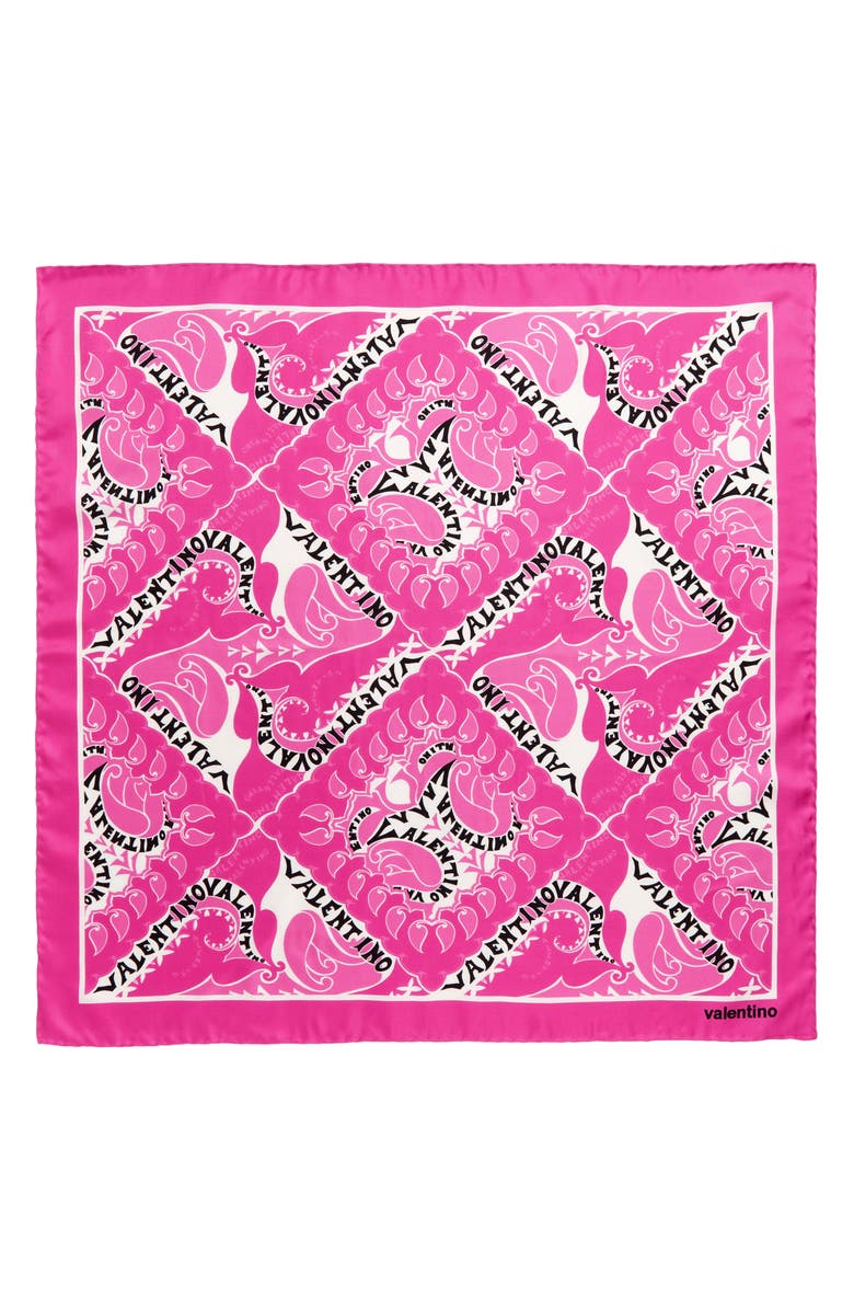 Valentino Garavani Manifesto Bandana Square Silk Scarf, Main, color, 