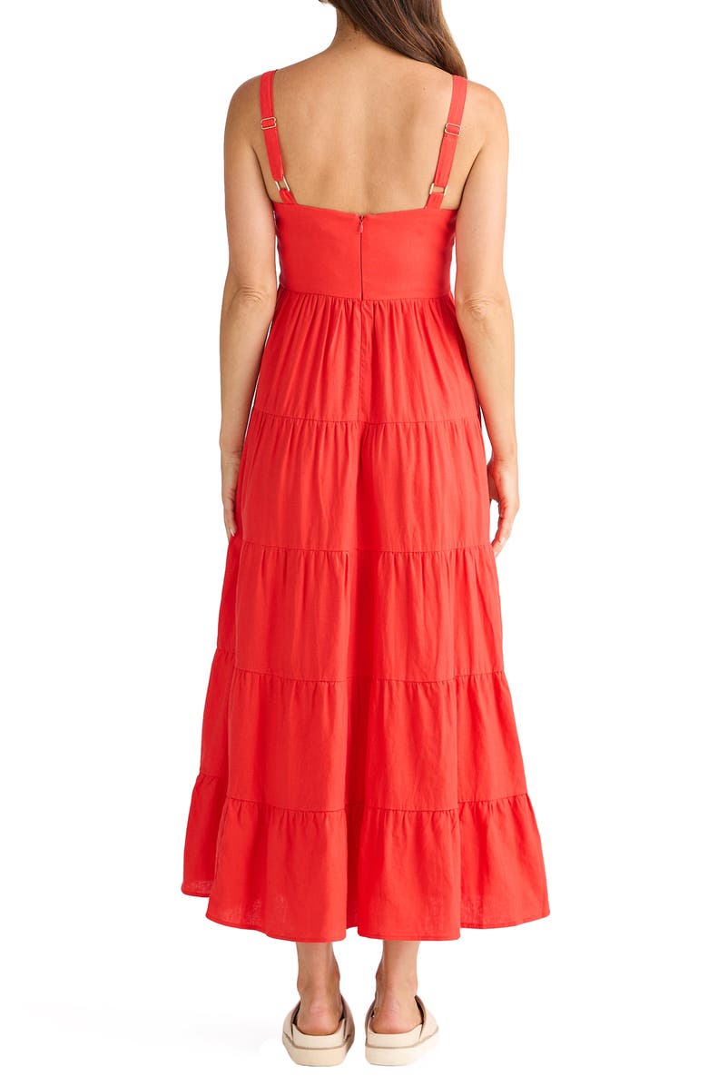 Brave+True Gelato Tiered Fit & Flare Maxi Dress, Alternate, color, Poppy Red