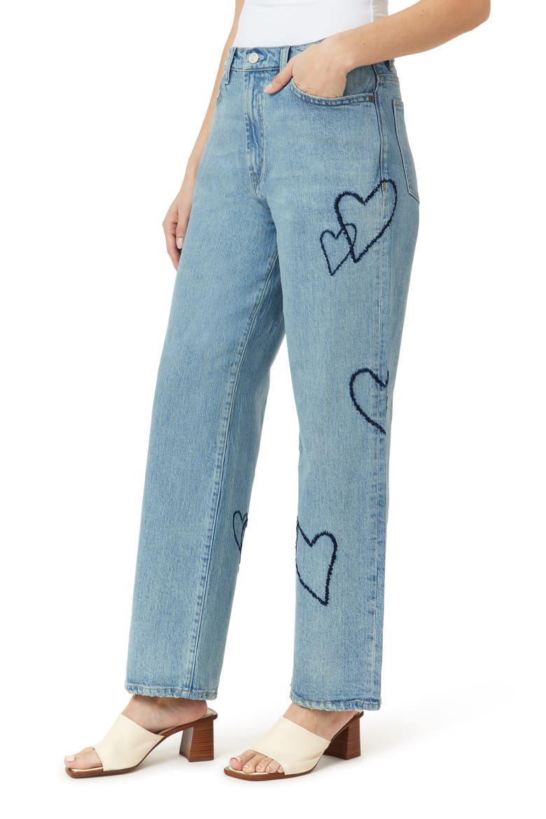 Wythe Hearted High Waist Relaxed Straight Leg Jeans, Alternate, color, AIRE