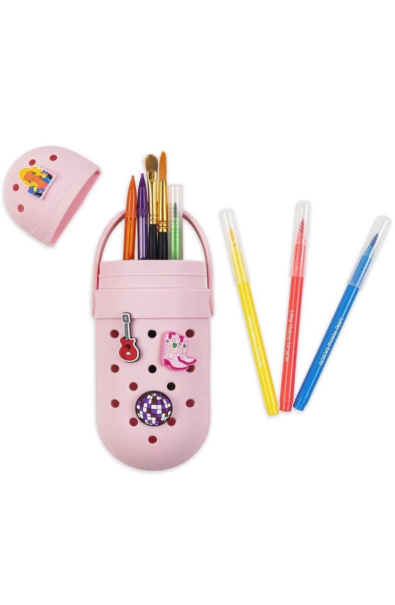 Little Yellow Bicycle Charm Pencil Case, Popstar, Pink, 4 Decoration Charms, Alternate, color, Pink