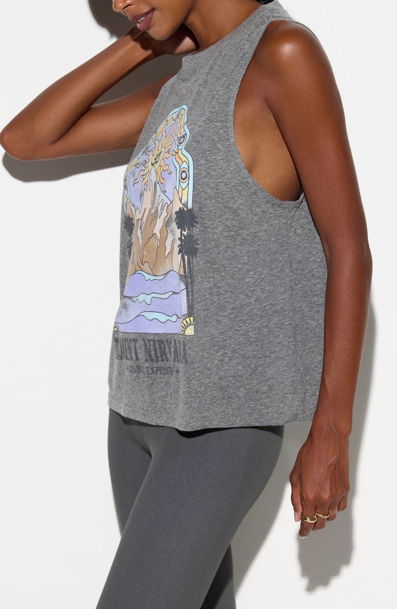 Spiritual Gangster Mount Nirvana Vibe Graphic Tank, Alternate, color, Heather Grey