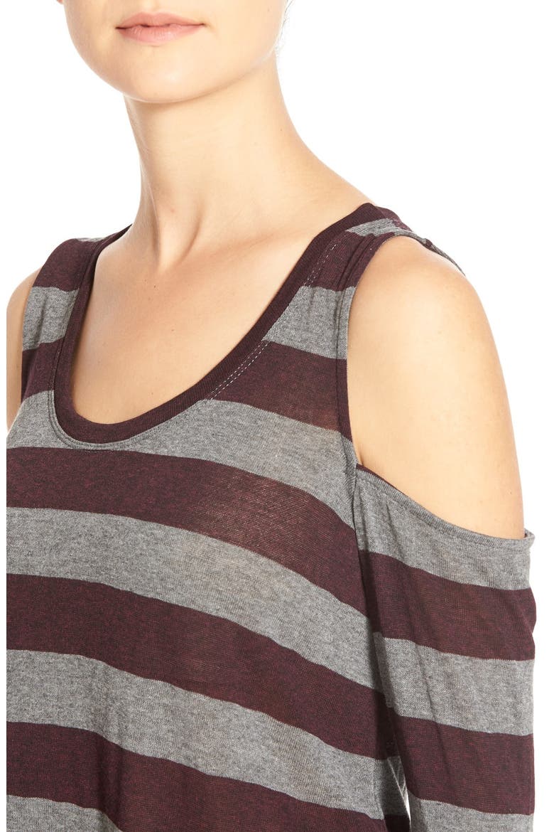 Matty M Cold Shoulder Tee, Alternate, color, PORT/ CHARCOAL
