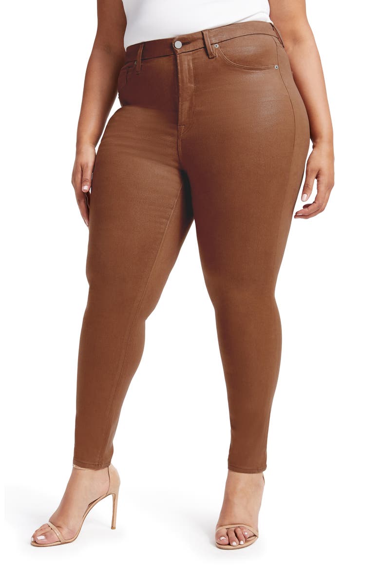 Good Legs Coated Skinny Jeans, Alternate, color, BURNT CARAMEL002