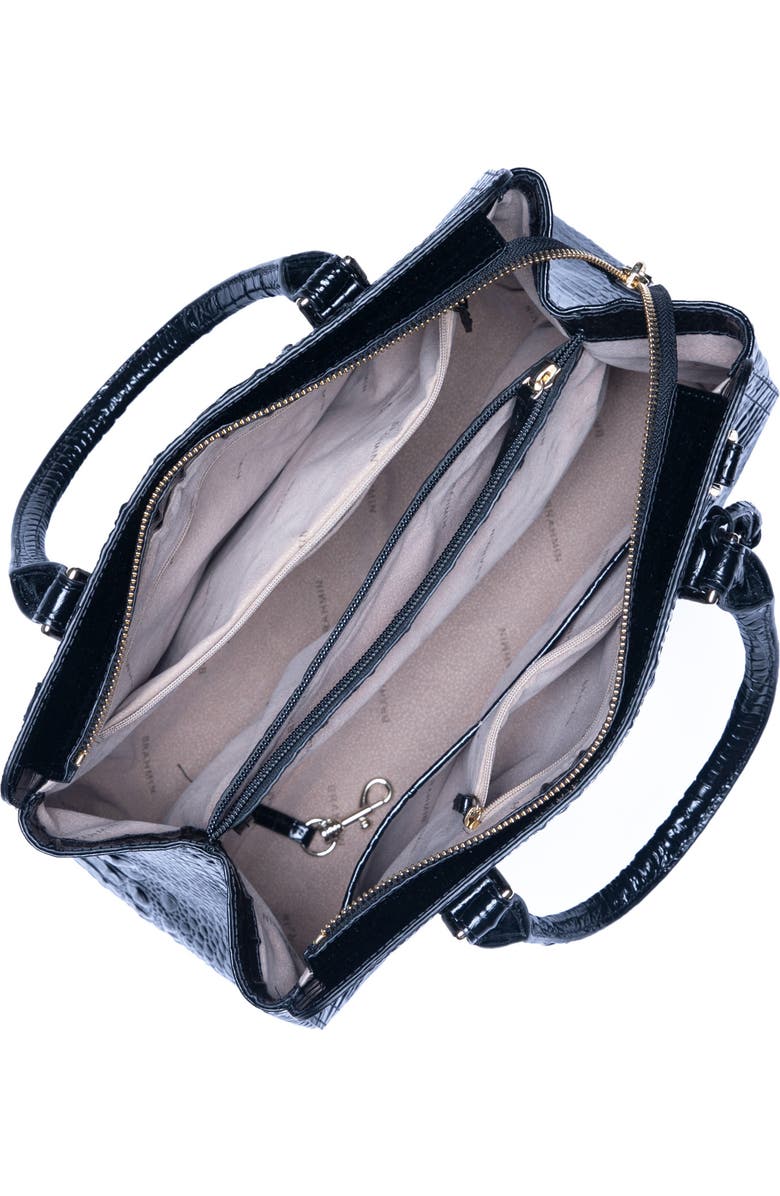 Brahmin Finley Small Croc Embossed Leather Satchel, Alternate, color,