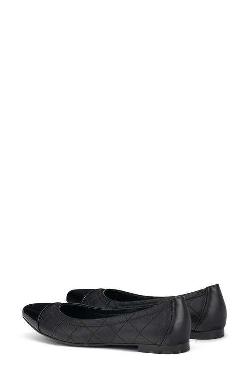 Agl Attilio Giusti Leombruni Agl Naomi Quilted Cap Toe Ballet Flat In Nero-nero