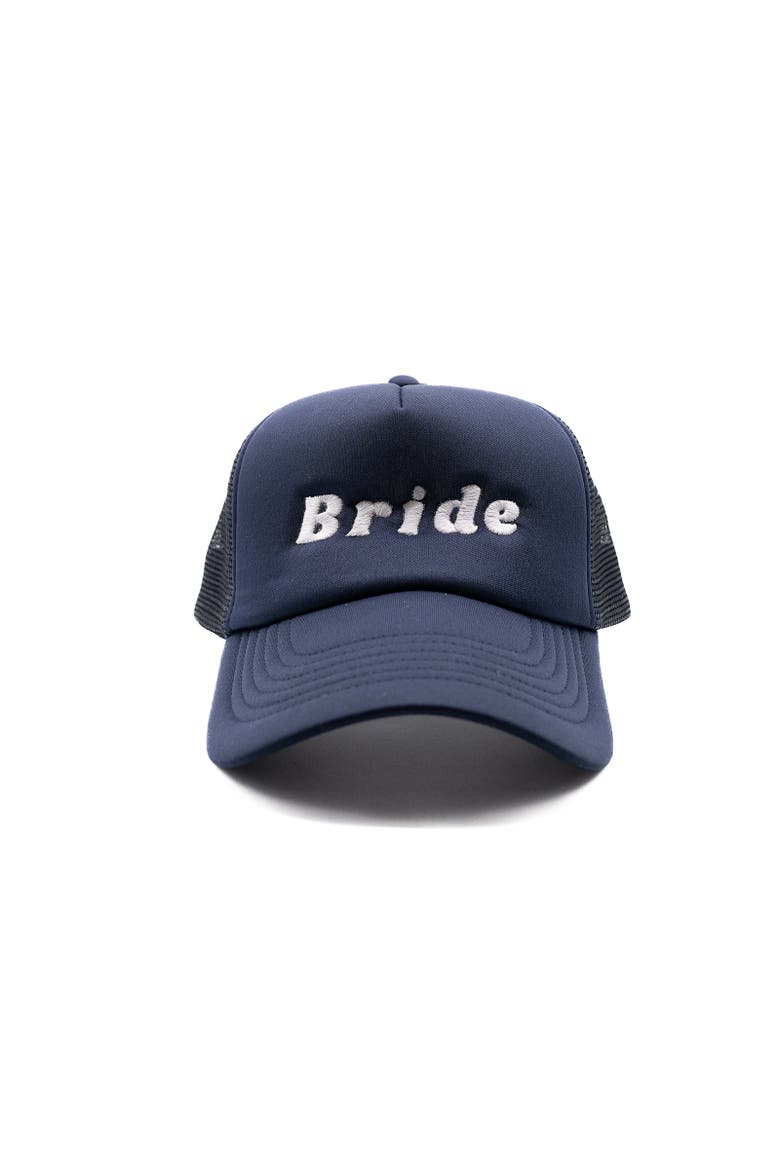 Bride Foam Trucker Hat, Main, color, Navy