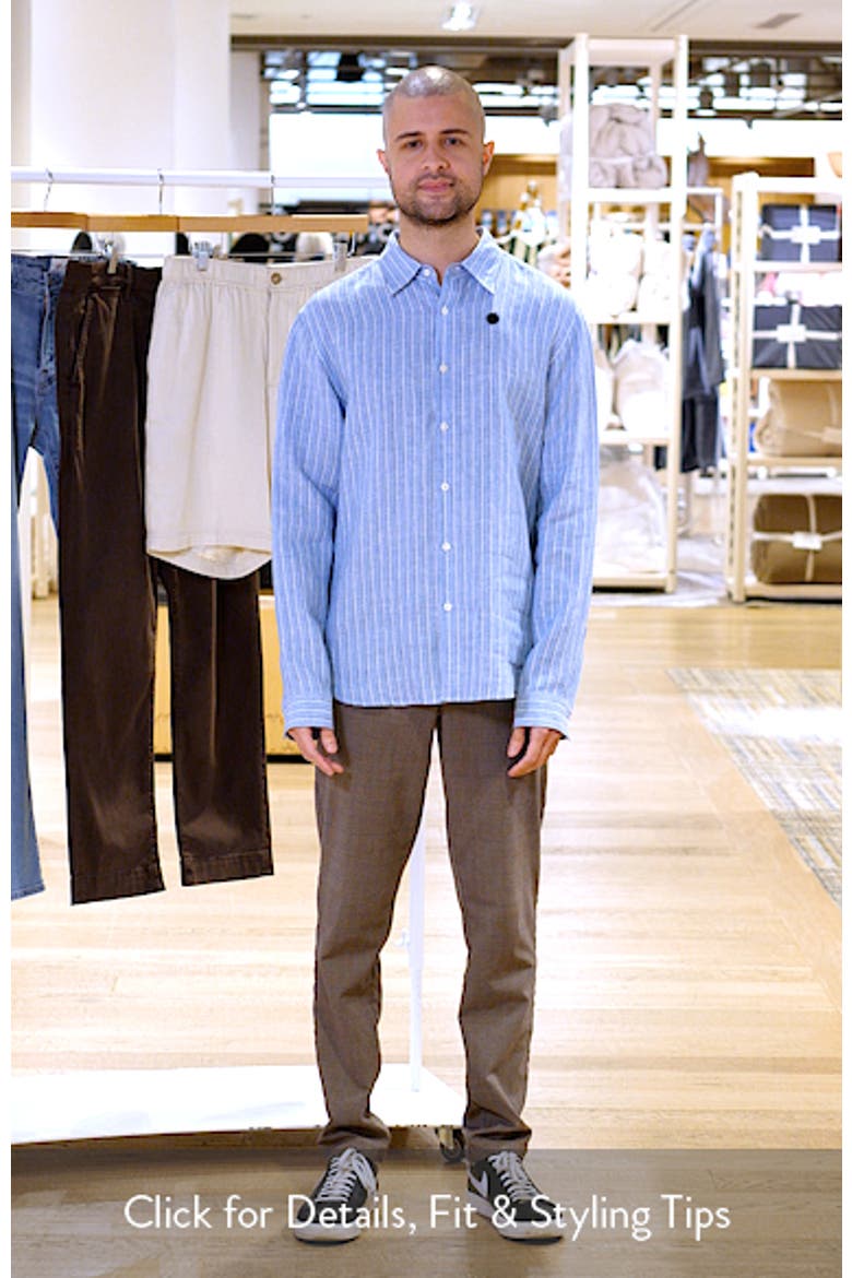 Irving Relaxed Fit Stripe Linen Button-Up Shirt video