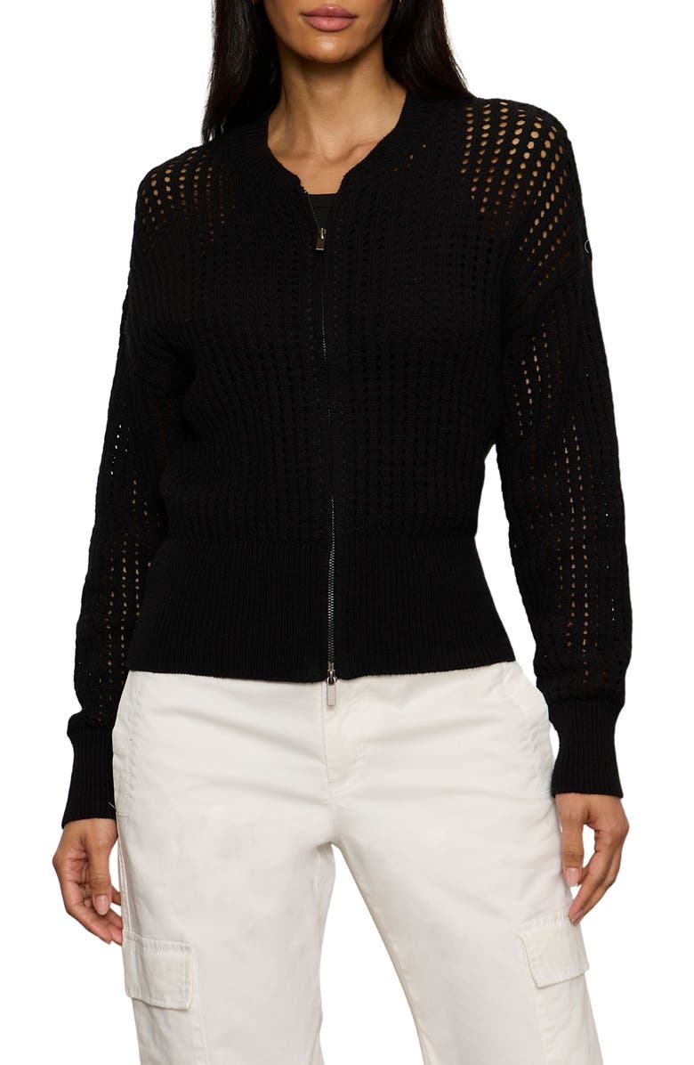 Sanctuary Laguna Openwork Sweater, Main, color, Black