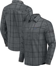 Darius Rucker Collection by Fanatics Men's Darius Rucker Collection by Fanatics Gray Chicago Cubs Thin Wale Corduroy Plaid Button Up Shirt