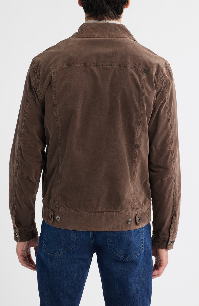 johnnie-O Rett Cotton Stretch Corduroy Trucker Jacket, Alternate, color, Coffee