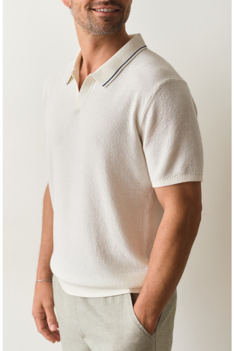Greyson Short Sleeve Polo Sweater, Alternate, color, WHITE