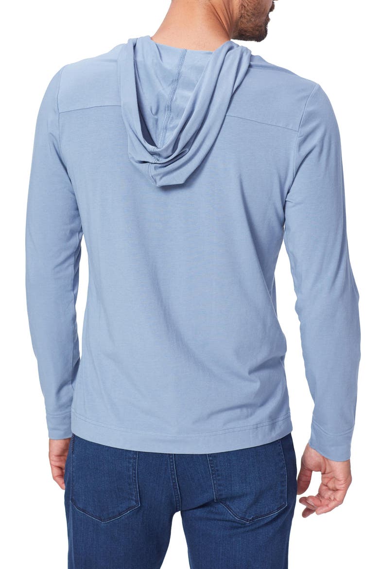 Logan Slub Henley Hoodie, Alternate, color, FLINT BLUE