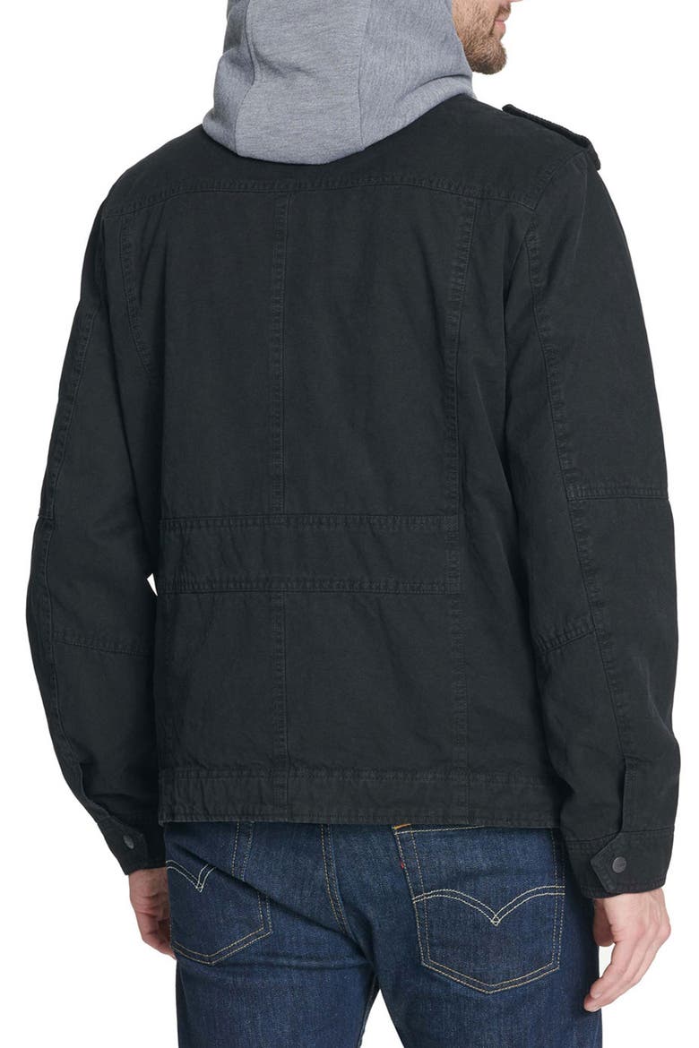 Levis Detachable Hood Utility Jacket, Alternate, color, BLACK