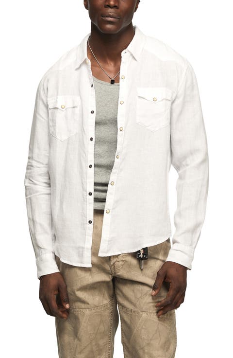 Linen Snap-Up Western Shirt