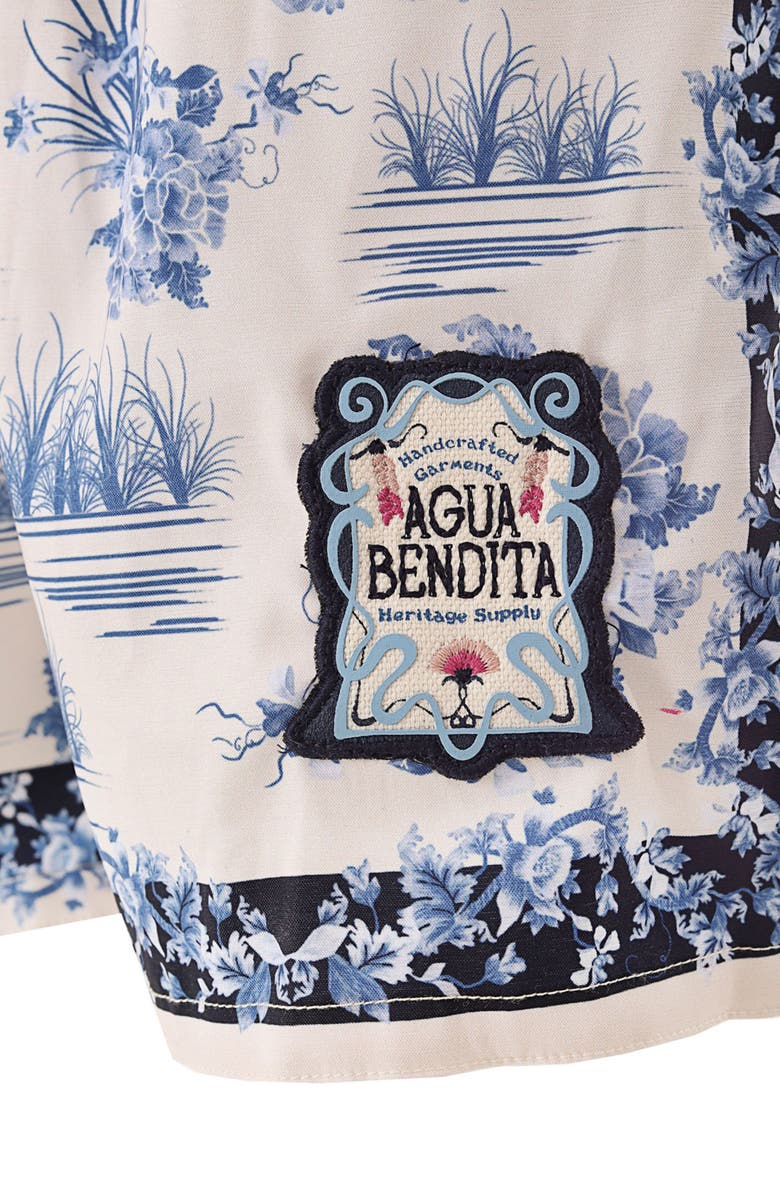 Agua Bendita Joe Ivy Stretch Swim Trunks, Alternate, color, White Multi