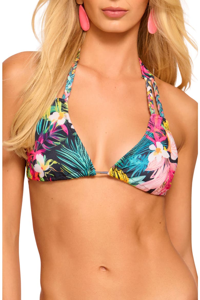 Palm Jane Halter Bikini Top, Main, color, MULTI COMBO BLUE