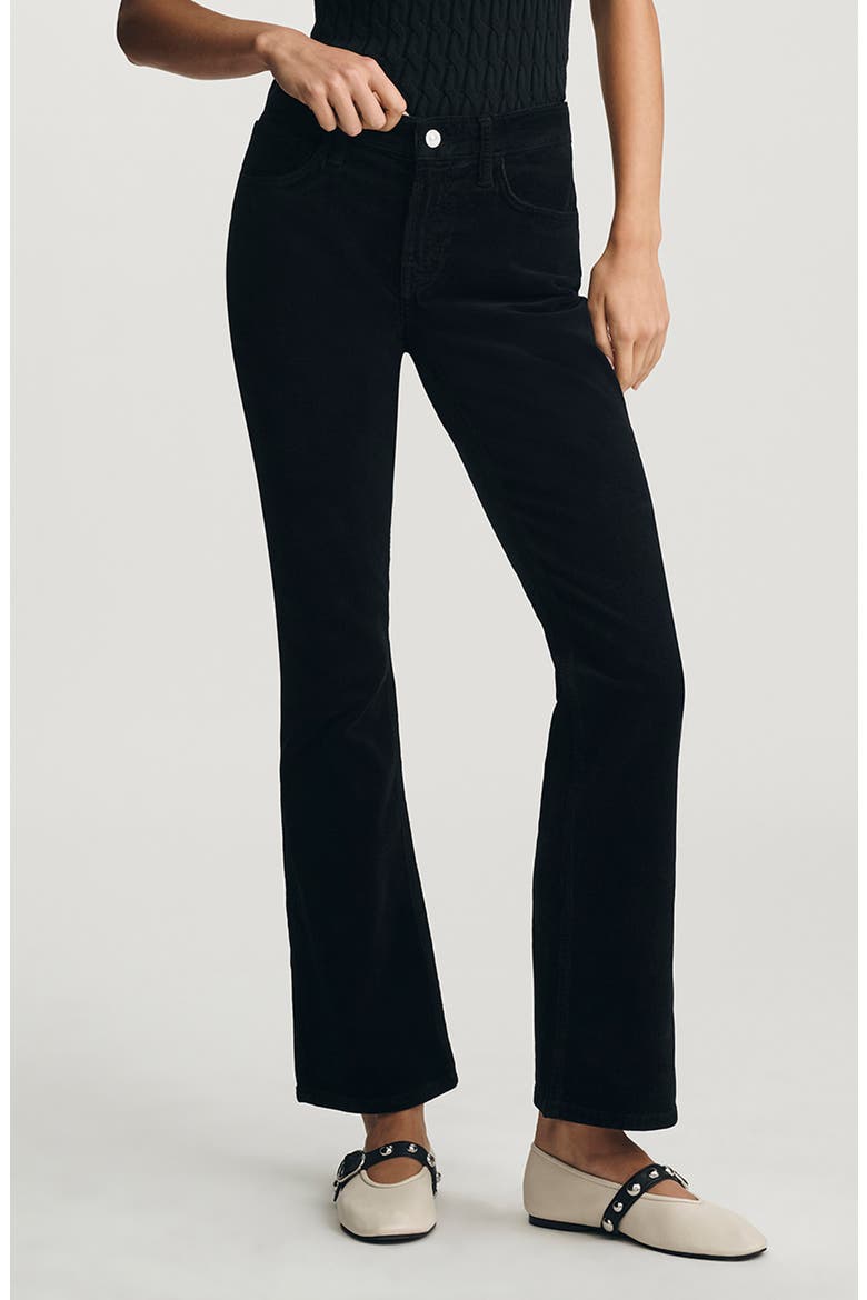 Molly Mid Rise Corduroy Bootcut Jeans, Main, color, BLACK CORD