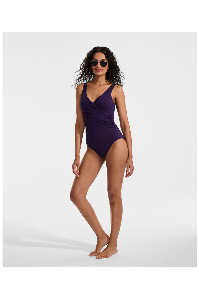 SlenderSuit Wrap One Piece Swimsuit, Alternate, color, Blackberry