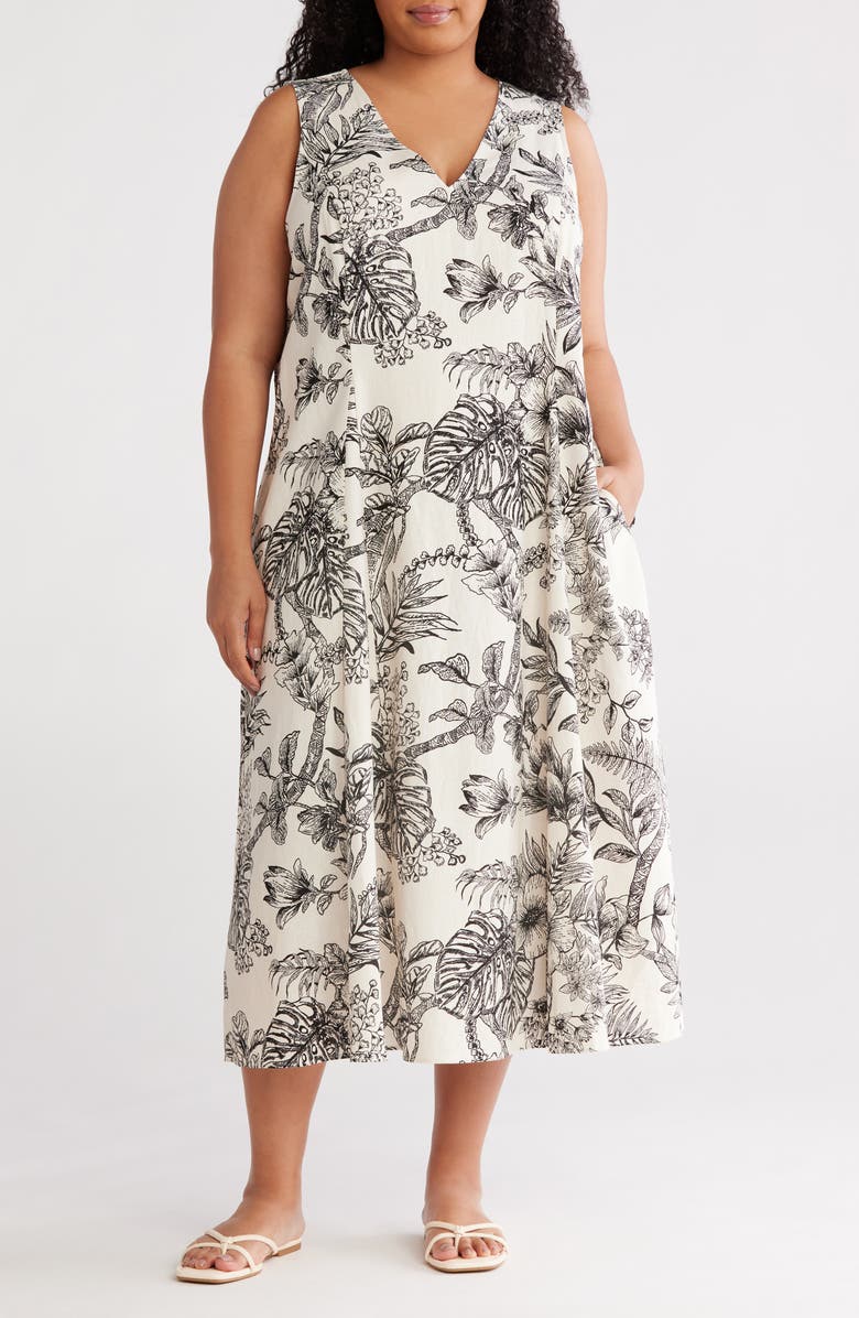 linen blend a line dress Jones New York Women's Linen Blend Shift Dress - Pink