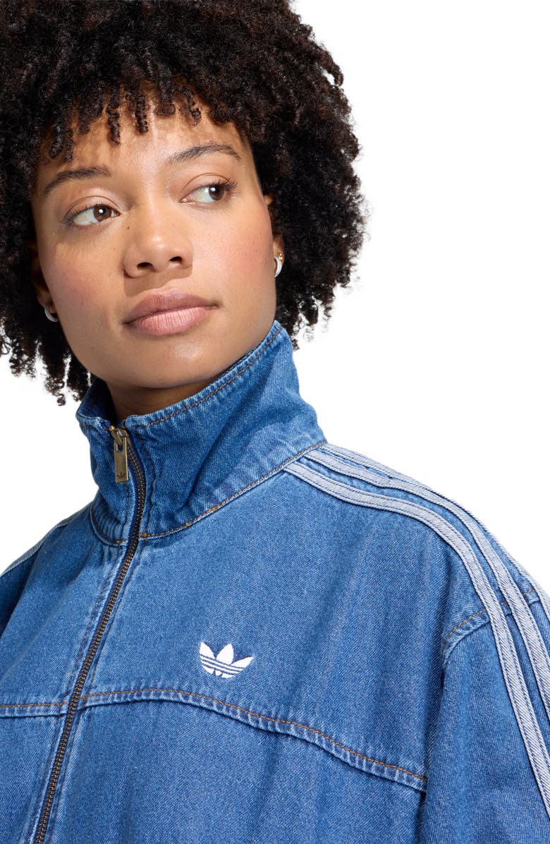 adidas Originals Firebird Denim Track Jacket, Alternate, color, Medium Vintage Denim