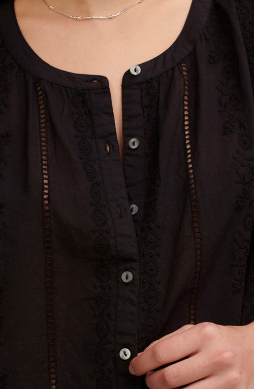 Lucky Brand Smocked Shoulder Top In Animal Print