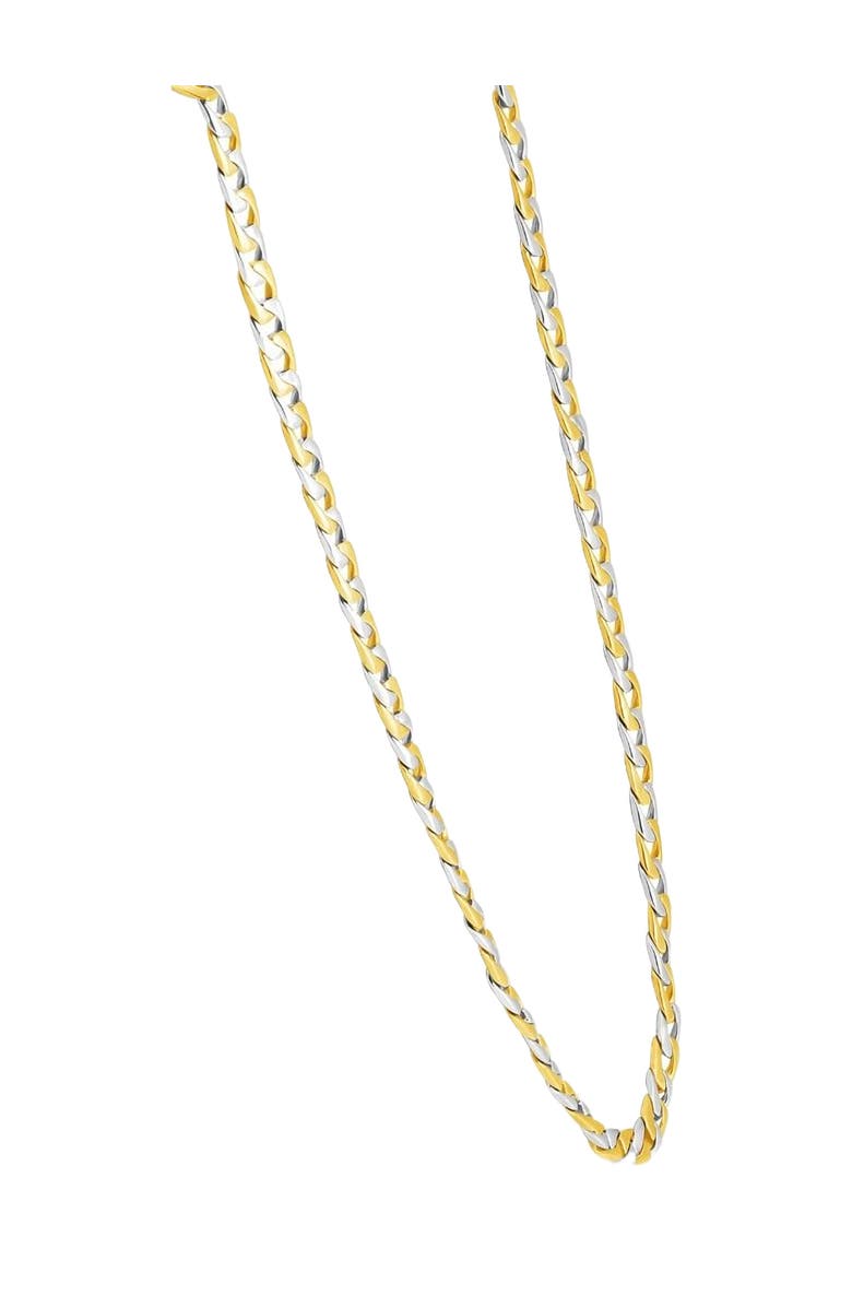 Bliss Diamond Solid Platinum & 14k Gold Men's 42.1g 5mm Flexible Link 20 " Necklace, Alternate, color, 