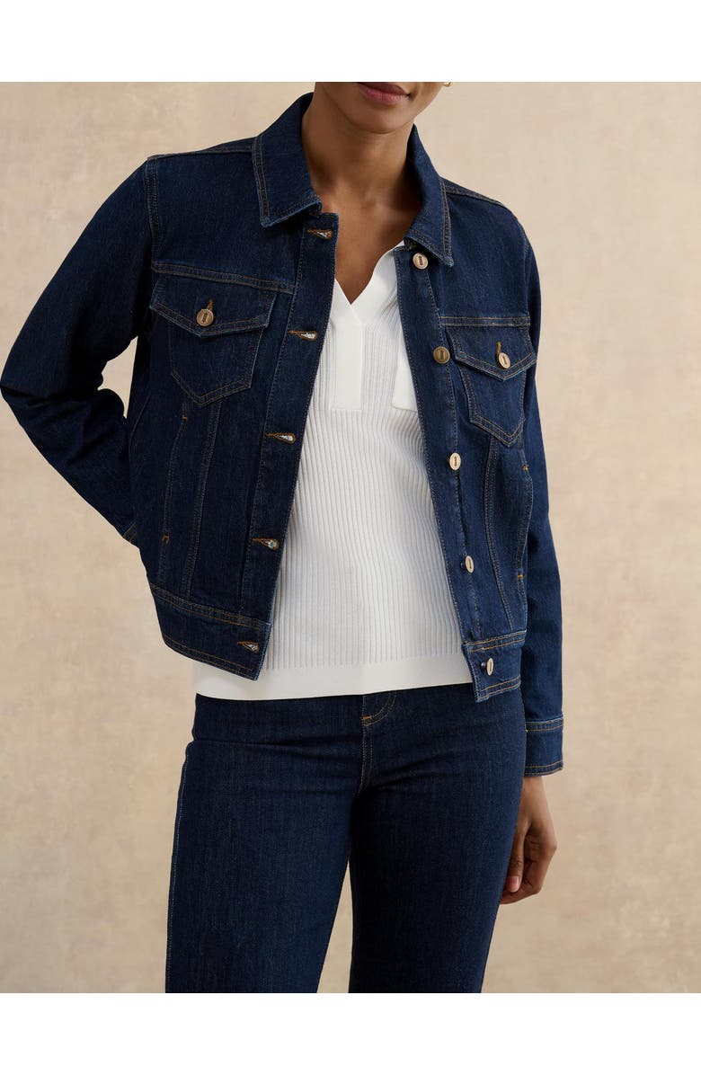 HOBBS LONDON Vivienne Denim Jacket, Alternate, color, Indigo