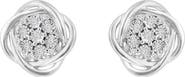 EFFY Sterling Silver Diamond Twist Halo Stud Earrings - 0.08 ctw.