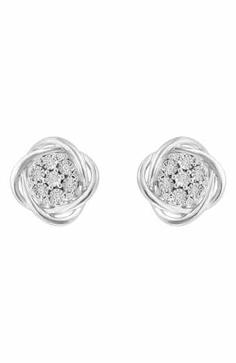 EFFY Sterling Silver Diamond Twist Halo Stud Earrings - 0.08 ctw.