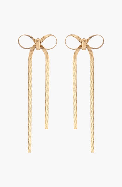 Mini Herringbone Bow Earrings