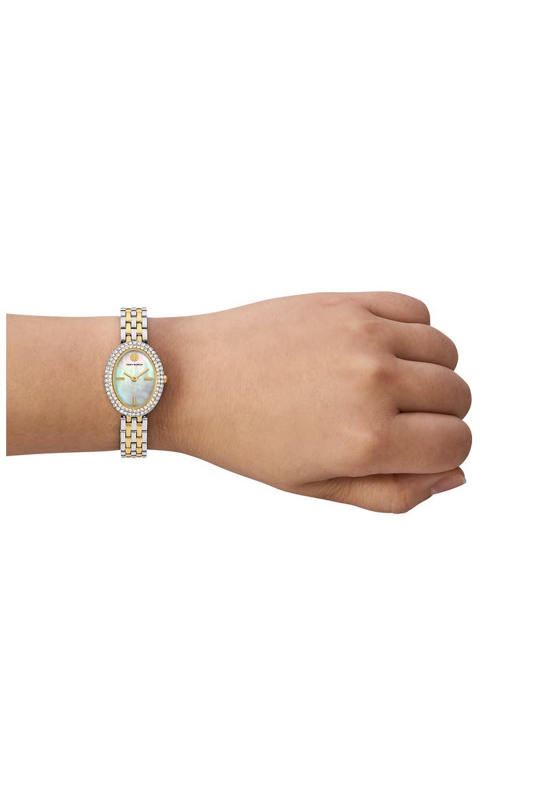The Oval Bracelet Watch, 22mm x 28mm, Alternate, color, TWO TONE
