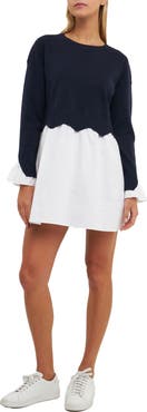 English Factory Long Sleeve Layered Dress