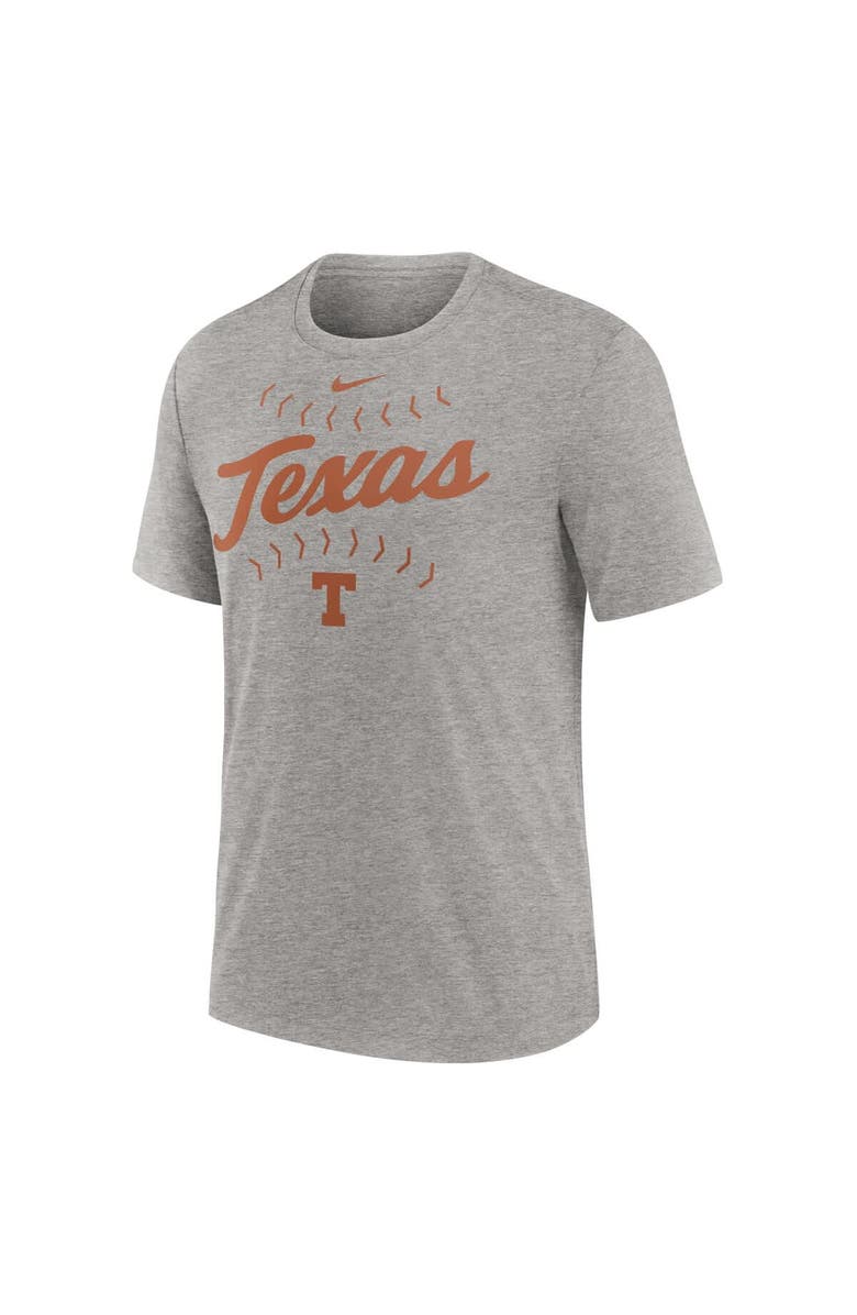 Nike Men's Nike Heather Gray Texas Longhorns Campus Local Tri-Blend T-Shirt, Alternate, color, Heather Gray