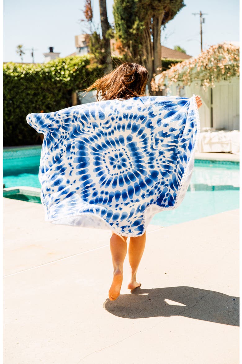 Indigo Round Turkish Beach Towel, Alternate, color, BLUE
