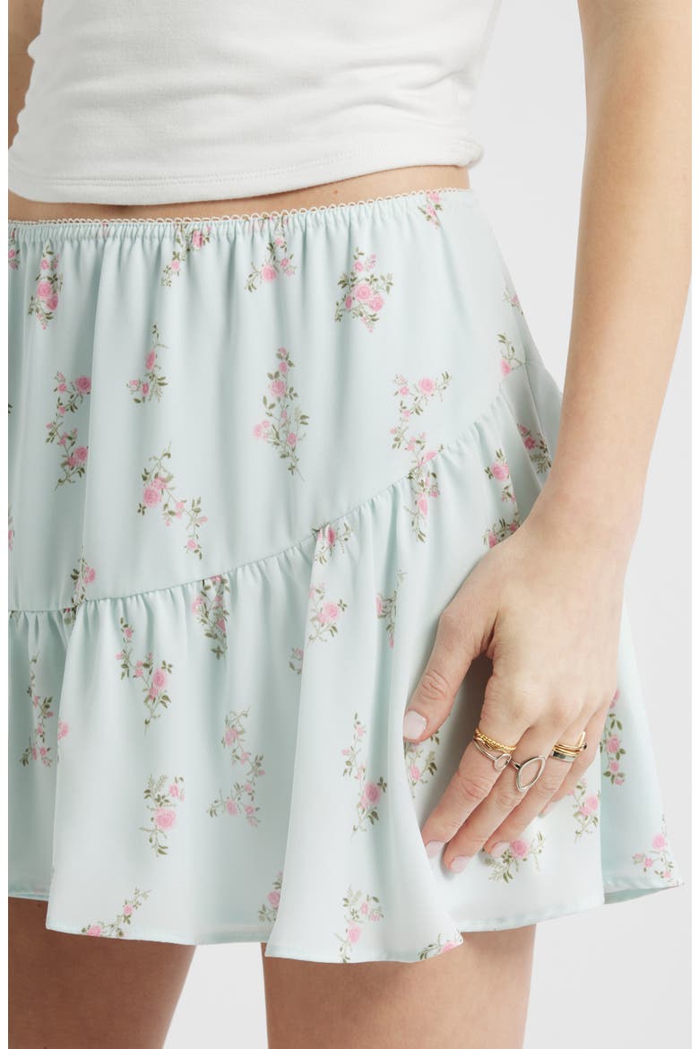 Chiffon Miniskirt, Alternate, color, GREEN C-PINK SELINA FLORAL