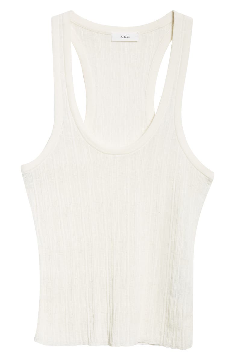 A.L.C. Iris Racerback Cotton Blend Tank, Alternate, color, Bright White