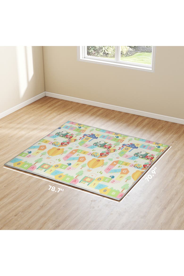 Baby Play Mat 79" x 71", Foldable Foam Crawling Mat, Alphabet & Cloud, Alternate, color, Multicolor